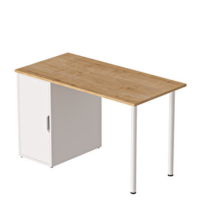 Dekorex Mentora Serisi 120 Cm. Meşe Masa Ve 6 Raflı Kitaplıklı Çalışma Grubu Tkm110-meşe