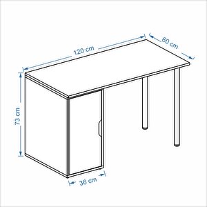 Dekorex Mentora Serisi 120 Cm. Beyaz Masa Ve 6 Raflı Kitaplıklı Çalışma Grubu Tkm110-beyaz
