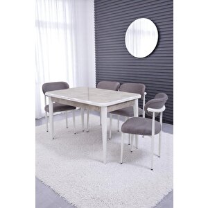 Rambla Mdf Açılır Lak Panel Mutfak Masa Sandalye Takımı 80*130cm