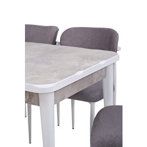 Rambla Mdf Açılır Lak Panel Mutfak Masa Sandalye Takımı 80*130cm