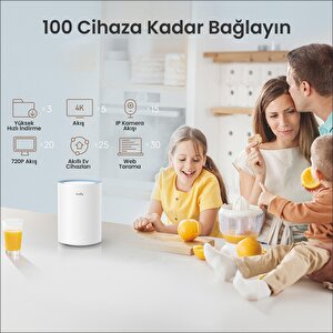 Cudy M1200 5ghz 867mbps, 2.4ghz 300mbps, 1 Port, 2xdbi Anten, Wi-fi Mesh Menzil Genişletici Router