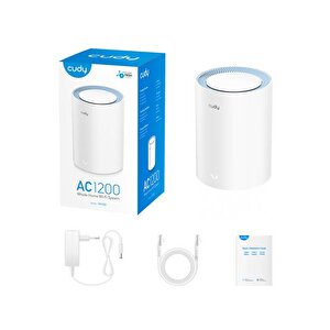 Cudy M1200 5ghz 867mbps, 2.4ghz 300mbps, 1 Port, 2xdbi Anten, Wi-fi Mesh Menzil Genişletici Router