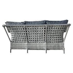 Monalin Home Garden I Elite 7 Kişilik Oturma Takımı (gri) I Rattan El Örgüsü Bahçe Mobilyası