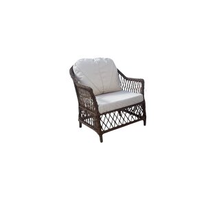 Monali̇n Mobi̇lya Lizbon Kahverengi 2 Kişilik(1-1-masa) Rattan Örgü Bahçe & Balkon & Teras Oturma Grubu Minderli & Camlı & Masalı Takım