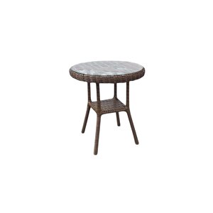 Monali̇n Mobi̇lya Lizbon Kahverengi 2 Kişilik(1-1-masa) Rattan Örgü Bahçe & Balkon & Teras Oturma Grubu Minderli & Camlı & Masalı Takım