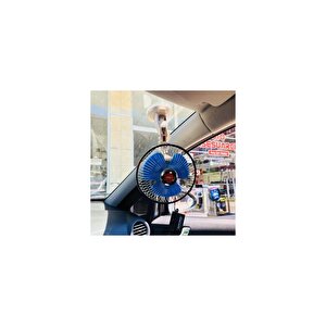 Oto Vantilatör Çap 18 Cm Vantuzlu Döner Başlıklı 12v Araç Içi Fan