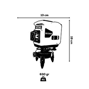 Alman 128 Vf 12 Köşe Otomatik Hizalama Lazer Metre 360 Derece Yatay Dikey Çapraz Kumandalı Çantalı