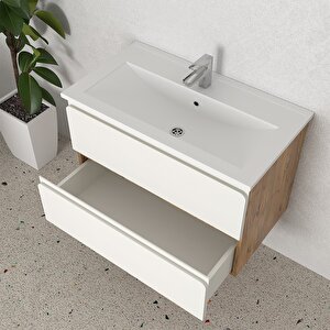 Granada 80 Cm Mdf Gövde Membran Kapak Banyo Dolabı Seti Atlantik Çam