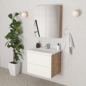Granada 65 Cm Mdf Gövde Membran Kapak Banyo Dolabı Seti Atlantik Çam
