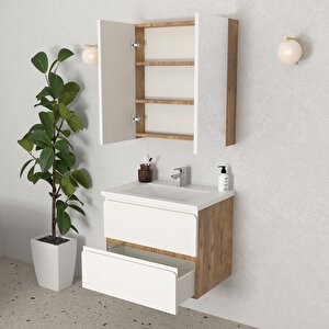 Granada 65 Cm Mdf Gövde Membran Kapak Banyo Dolabı Seti Atlantik Çam
