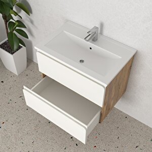 Granada 65 Cm Mdf Gövde Membran Kapak Banyo Dolabı Seti Atlantik Çam