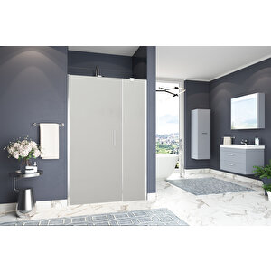 Castilla Temperli 6 Mm Boy Menteşeli Ön Cephe Duşakabin Krom Profil Kumlama Cam 92 cm