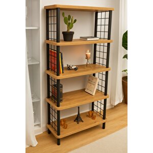 Kitap Yuvası 5 Raflı Geniş Kitaplık Ayakkabılık Banyo Düzenleyici Klasörlük Dekoratif Mutfak Rafı Çam