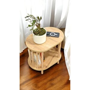 Yan Sehpa - Komodin - Salon - Oturma Odası Zigon Sehpa Safir Meşe
