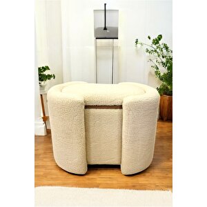 Çift Kullanımlı Sandıklı Özel Yapım Tedy Kumaş Silindir Puf Bench Sehpa