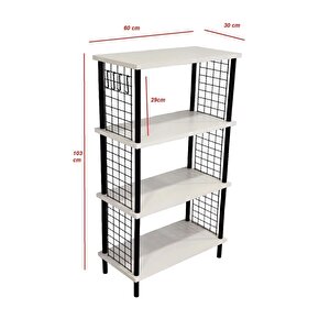 4 Raflı Saksılık Dekoratif Raf Çiçeklik Saksı Çiçek Standı Safir Meşe