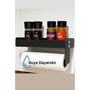 Yapışkanlı Kağıt Havluluk Ve Baharatlık Şık Plexiglass – Duvara Monte Mutfak Rafı