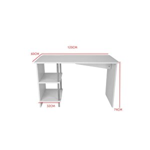 Çalışma Masası 2 Raflı Ahşap Ayaklı Dekoratif Modern Bilgisayar Ofis Masası - Antrasit - 60x120