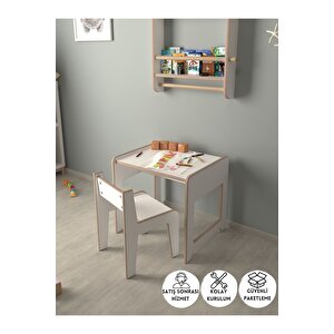 Montessori Çocuk Oyun Ve Aktivite Masası Ve Sandalye