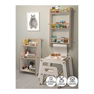 Montessori Çocuk Masası, Raf Ve Kitaplık Eğitim Seti