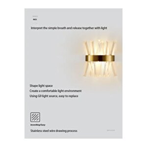 Modern Luxury Kristal Taşlı Ledli Aplik Gold Eskitme Concept Ürün
