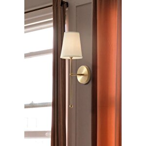 Luxury Modern Aç Kapa Butonlu Pilli Aplik Eskitme Gold Krem Abajur Pil Tak Kullan 1 Adet Fiyatıdır