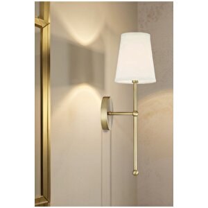 Luxury Modern Aç Kapa Butonlu Pilli Aplik Eskitme Gold Krem Abajur Pil Tak Kullan 1 Adet Fiyatıdır