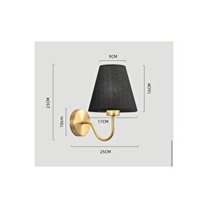 Modern Aplik Beyaz Abajur Gold Gövde Elektrik İle Çalışır