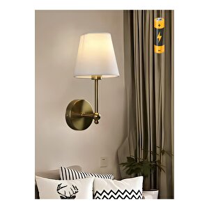 Modern Aplik Pilli Duvar Aplik Power Ledli Tak Kullan Kablosuz Pilli Duvar Aplik Eskitme Gold Sarı