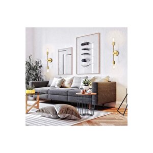 Modern Tasarım Eskitme Gold Sarı Duvar Aplik Şık Görsellik Katar