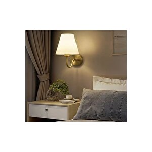 Modern Tasarım Pilli Aplik Gold Sarı Ledli Tak Çalıştır Krem Şapkalı Led Aplik Harika Görsel