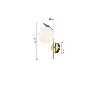 Modern Aplik Eskitme Gold Sarı Beyaz Glop Camlı Duvar Aplik  E-27 Duy Elektrik Ile Çalışır