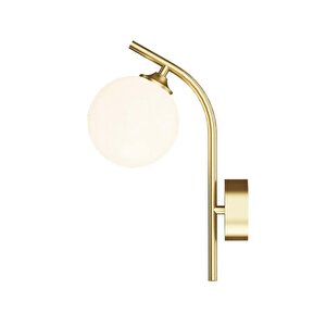 Modern Aplik Eskitme Gold Sarı Beyaz Glop Camlı Duvar Aplik  E-27 Duy Elektrik Ile Çalışır