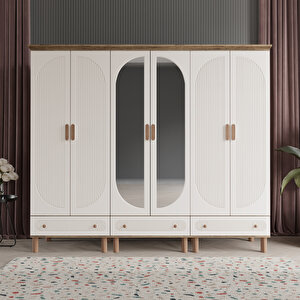 Beenal Furkan 6 Kapaklı Gardırop Bohem Dolap 240cm Atlantik Çam - Aytaşı