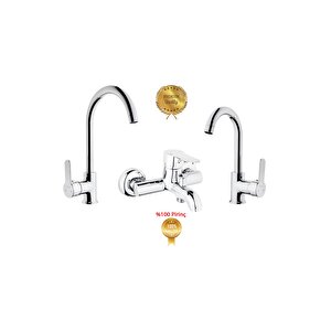 Kare Delta Lavabo,banyo,evye Batarya Üçlü Set