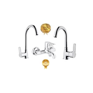 Kare Limra Lavabo,banyo,evye Üçlü Set