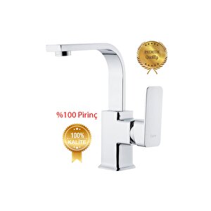 Kare Siera Üçlü Set (banyo-lavabo-evye) Duş Seti Krom