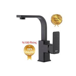 Kare Siera Üçlü Set Siyah (banyo-lavabo-evye) Duş Seti