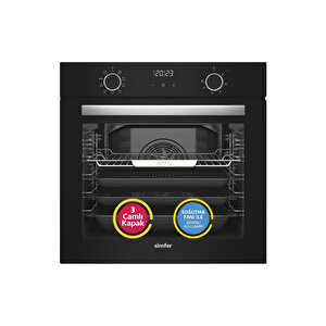 ✨simfer 3'lü Ankastre Set - 76l Airfry Özellikli 10 Fonksiyon Fırın + Siyah Cam Ocak + Dokunmatik Davlumbaz