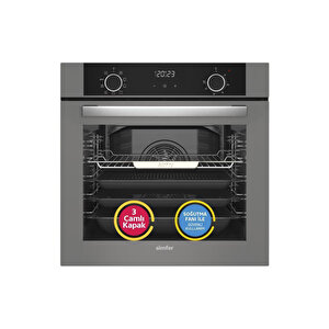 ✨simfer 3'lü Ankastre Set - 76l Airfry Özellikli 10 Fonksiyon Fırın + Gazlı Cam Ocak + Dokunmatik Davlumbaz