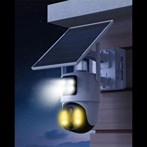 4 Mp 3 Lensli Güneş Enerjili 4g Simkart Uyumlu Sesli Renkli Gece Görüşlü Solar Kamera
