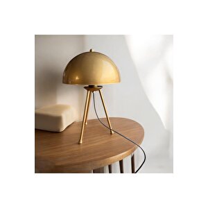 Modern Tasarım Mars Tripod Ayaklı Abajur Eskitme Gold Sarı Masa Lambası