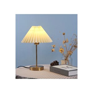 Modern Tasarım Umbrella Abajur Eskitme Gold Krem Şapka Abajur Masa Lambası