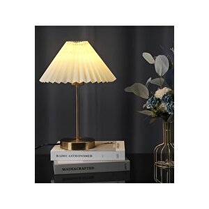 Modern Tasarım Umbrella Abajur Eskitme Gold Krem Şapka Abajur Masa Lambası