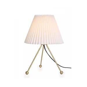 Modern Tasarım Umbrella Tripod Abajur Krem Şapka Eskitme Gold Sarı Gövde
