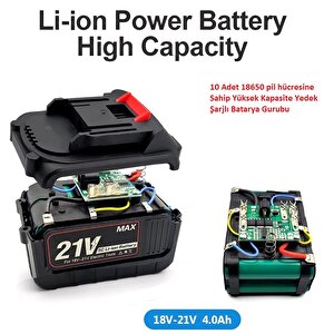 Şarjlı Matkap Için Yedek Batarya 24v 21v 18v 48 Volt Şarjlı Makine Aküsü 10lu Pil Grubu Üniversal Akü