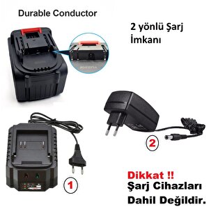 Araç Yıkama Makinesi Yüksek Kapasite Yedek Pil  Tüm Şarjlı Matkap Akülü Modellere Uyumlu Yedek Batarya 10 Pili  5.0 Mah