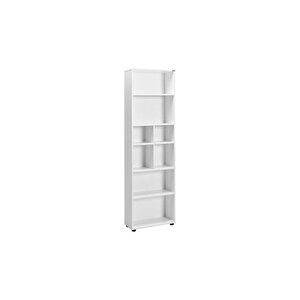 White 8 Bölmeli Kitaplık-mat Beyaz 55x187x23 Cm (gxyxd)