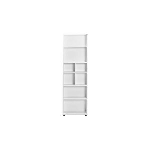 White 8 Bölmeli Kitaplık-mat Beyaz 55x187x23 Cm (gxyxd)
