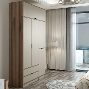 Elina 3 Kapaklı Dolap + Yüklük Dore Kumtaşı